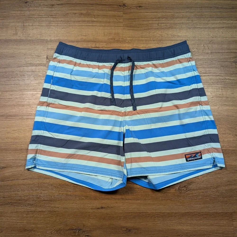 Patagonia Wavefarer Volley Shorts Men's Size XL Striped Board Swim Trunks